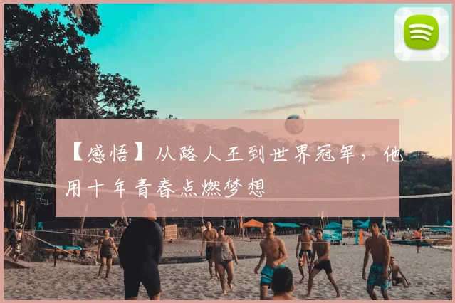 【感悟】从路人王到世界冠军，他用十年青春点燃梦想